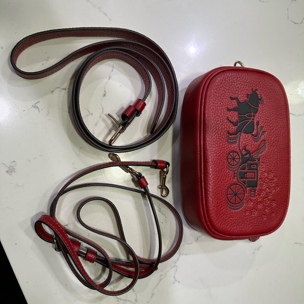 Coach Lunar New Year Convertible Belt Bag With Ox And Carriage Red Belt Bag